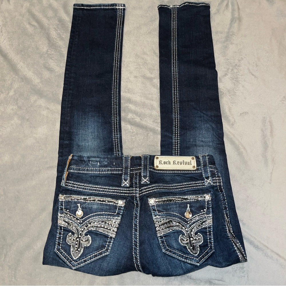 Rock Revival Yui Straight Leg Dark Wash Jeans Women’s Size 25 - Picture 12 of 12